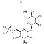结构式 CAS# 136632-28-5, 钾, [(2R,3S,4S,5R,6R)-3,4,5-三羟基-6-[(2R,3R,4S,5S,6R)-3,4,5-三羟基-6-(羟基甲基)四氢吡喃-2-基]氧基-四氢吡喃-2-基]磷酸二氢甲酯