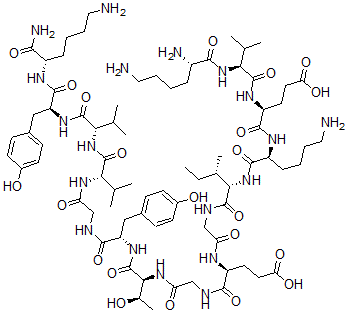 CAS#: 136688-17-0， L-Lysyl-L-valyl-L-alpha-glutamyl-L-lysyl-L-isoleucylglycyl-L-alpha-glutamylglycyl-L-threonyl-L-tyrosylglycyl-L-valyl-L-valyl-L-tyrosyl-L-lysinamide
