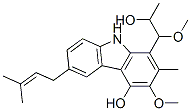 CAS#: 137714-93-3， 1-(2-Hydroxy-1-Methoxypropyl)-3-Methoxy-2-Methyl-6-(3-Methylbut-2-Enyl)-9H-Carbazol-4-Ol