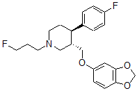 CAS 登录号：138135-14-5， (3S,4R)-3-(1,3-苯并二氧戊环-5-基氧基甲基)-4-(4-氟苯基)-1-(3-氟丙基)哌啶