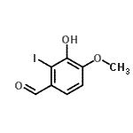 结构式 CAS# 138490-94-5, 3-羟基-2-碘-4-甲氧基苯甲醛