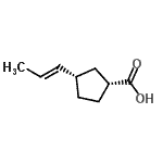 CAS#: 139585-47-0， (1R,3S)-3-[(1E)-1-Propen-1-Yl]Cyclopentanecarboxylic Acid
