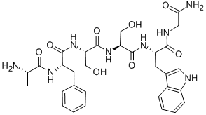 CAS 登录号：139602-08-7， (2S)-N-(2-氨基-2-氧代乙基)-2-[[(2S)-2-[[(2S)-2-[[(2S)-2-[[(2S)-2-氨基丙烷酰基]氨基]-3-苯基丙酰基]氨基]-3-羟基丙酰基]氨基]-3-羟基丙酰基]氨基]-3-(1H-吲哚-3-基)丙酰胺