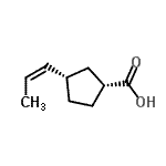 CAS 登录号：139683-38-8， (1R,3S)-3-[(1Z)-1-丙烯-1-基]环戊烷羧酸