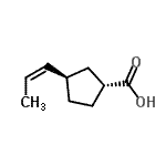 CAS 登录号：139683-39-9， (1R,3R)-3-[(1Z)-1-丙烯-1-基]环戊烷羧酸
