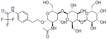 CAS 登录号：139886-73-0， N-[4-[2-[(2R,3R,4R,5S,6R)-3-乙酰氨基-5-[(2S,3R,4R,5R,6R)-3,4-二羟基-6-(羟基甲基)-5-[(2R,3R,4S,5R,6R)-3,4,5-三羟基-6-(羟基甲基)四氢吡喃-2-基]氧基四氢吡喃-2-基]氧基-4-羟基-6-(羟基甲基)四氢吡喃-2-基]氧乙基]苯基]-2,2,2-三氟乙酰胺
