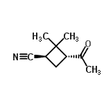 CAS 登录号：141422-98-2， (1R,3R)-3-乙酰基-2,2-二甲基环丁烷甲腈