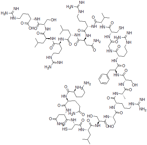 CAS#: 141627-61-4， L-Lysyl-L-glutaminyl-L-asparaginyl-L-cysteinyl-L-leucyl-L-seryl-L-seryl-L-arginyl-L-alanyl-L-seryl-L-phenylalanyl-L-arginylglycyl-L-cysteinyl-L-valyl-L-arginyl-L-asparaginyl-L-leucyl-L-arginyl-L-leucyl-L-seryl-L-arginine