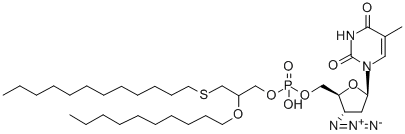 CAS#: 141790-23-0， [(2S,3S,5R)-3-Azido-5-(5-Methyl-2,4-Dioxopyrimidin-1-Yl)Oxolan-2-Yl]Methyl (2-Decoxy-3-Dodecylsulfanylpropyl) Hydrogen Phosphate