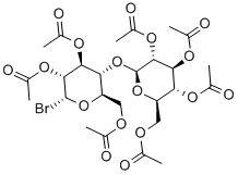 结构式 CAS# 14227-66-8, 4-O-(2,3,4,6-四-O-乙酰基-beta-D-吡喃葡萄糖基)-alpha-D-吡喃葡萄糖基溴化物 2,3,6-三乙酸酯