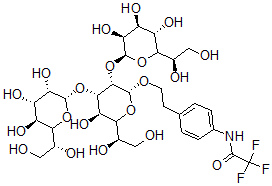 CAS#: 142270-34-6， N-[4-[2-[(2R,3S,4S,5R)-6-[(1R)-1,2-Dihydroxyethyl]-3,4-Bis[[(2S,3S,4S,5S)-6-[(1R)-1,2-Dihydroxyethyl]-3,4,5-Trihydroxyoxan-2-Yl]Oxy]-5-Hydroxyoxan-2-Yl]Oxyethyl]Phenyl]-2,2,2-Trifluoroacetamide