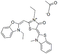CAS 登录号：142307-40-2， (5E)-3-乙基-2-[(E)-(3-乙基-1,3-苯并恶唑-2-亚基)甲基]-5-(3-甲基-1,3-苯并噻唑-2-亚基)-1,3-噻唑-3-鎓-4-酮乙酸盐