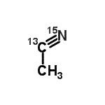 结构式 CAS# 14320-89-9, (1-<sup>13</sup>C,<sup>15</sup>N)乙腈