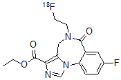 CAS#: 143693-57-6， 8-Fluoro-5-((2-Fluoro-18F)Ethyl)-5,6-Dihydro-6-Oxo-4H-Imidazo(1,5-a)(1,4)Benzodiazepine-3-Carboxylic Acid Ethyl Ester