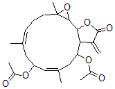 CAS#: 145038-59-1， (1aR*,4E,7S*,8E,11S*,11aR*,14aR*,14bS*)-(+)-7,11-Bis(Acetyloxy)-2,3,6,7,10,11,11a,12,14a,14b-Decahydro-1a,9-Dimethyl-12-Methylene-Oxireno(13,14)Cyclotetradeca(1,2-b)Furan-13(1aH)-One