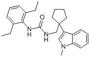CAS 登录号：145131-45-9， 3-(2,6-二乙基苯基)-1-[[1-(1-甲基吲哚-3-基)环戊基]甲基]脲