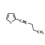 CAS 登录号：145349-58-2， 2-(1-戊炔-1-基)噻吩