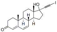 CAS 登录号：145430-54-2， (8R,9S,10R,13S,14S)-17-羟基-17-(2-碘乙炔基)-10,13-二甲基-2,8,9,11,12,14,15,16-八氢-1H-环戊二烯并[a]菲-3-酮