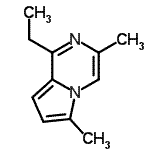 CAS 登录号：147674-38-2， 1-乙基-3,6-二甲基吡咯并[1,2-a]吡嗪
