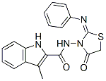 CAS 登录号：148372-32-1， 3-甲基-N-(4-氧代-2-苯基亚胺-1,3-噻唑烷-3-基)-1H-吲哚-2-甲酰胺