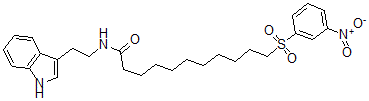 CAS 登录号：150214-87-2， N-[2-(1H-吲哚-3-基)乙基]-11-(3-硝基苯基)磺酰基十一烷酰胺