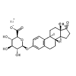 结构式 CAS# 15087-01-1, 雌酮beta-D-葡糖苷酸钠盐