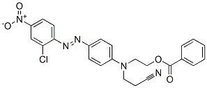 CAS 登录号：15087-68-0， 2-[4-[(2-氯-4-硝基苯基)偶氮]-N-(2-氰基乙基)苯胺基]乙基苯甲酸酯