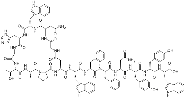CAS 登录号：151308-34-8， 甘氨酰-L-天冬氨酰胺酰-L-色氨酰-L-组氨酰甘氨酰-L-苏氨酰-L-丙氨酰-L-脯氨酰-L-alpha-天冬氨酰-L-色氨酰-L-苯丙氨酰-L-苯丙氨酰-L-天冬氨酰胺酰-L-酪氨酰-L-酪氨酰-L-色氨酸环(9-1)-肽
