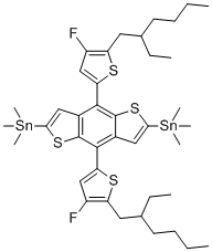 CAS#: 1514905-25-9， (4,8-Bis(5-(2-ethylhexyl)-4-fluorothiophen-2-yl)benzo[1,2-b:4,5-b]dithiophene-2,6-diyl)bis(trimethylstannane)