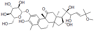 CAS#: 151703-09-2， (8S,9R,13R,16R,17R)-17-[(E,2R)-2,3-Dihydroxy-6-Methoxy-6-Methylhept-4-En-2-Yl]-3,16-Dihydroxy-4,9,13,14-Tetramethyl-2-[(2S,3R,4S,5S,6R)-3,4,5-Trihydroxy-6-(Hydroxymethyl)Oxan-2-Yl]Oxy-7,8,12,15,16,17-Hexahydro-6H-Cyclopenta[a]Phenanthren-11-One
