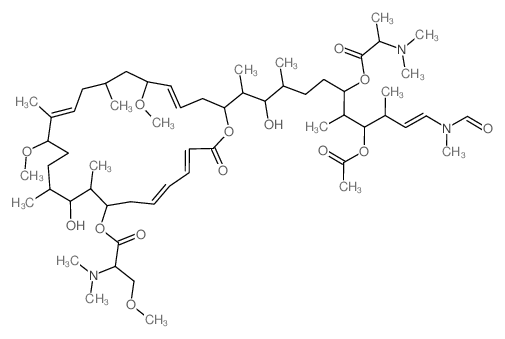 CAS 登录号：151923-84-1， [(3Z,5Z,8R,9S,10R,11R,14S,15Z,18R,20R,21Z,24S)-24-[(E,2S,3S,4S,7R,8S,9R,10R)-9-乙酰氧基-7-[(2S)-2-二甲基氨基丙酰基]氧基-12-(甲酰基-甲基氨基)-3-羟基-4,8,10-三甲基十二碳-11-烯-2-基]-10-羟基-14,20-二甲氧基-9,11,15,18-四甲基-2-氧代-1-氧杂环二十四碳-3,5,15,21-四烯-8-基](2S)-2-二甲基氨基-3-甲氧基丙烷酸酯