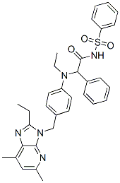 CAS 登录号：151954-37-9， 2-[乙基-[4-[(2-乙基-5,7-二甲基咪唑并[5,4-b]吡啶-3-基)甲基]苯基]氨基]-2-苯基-N-苯基磺酰基乙酰胺