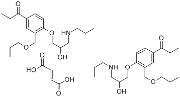 CAS 登录号：152271-02-8， 1-[4-(2-羟基-3-丙基氨基丙氧基)-3-(丙氧基甲基)苯基]丙-1-酮马来酸盐(2:1)