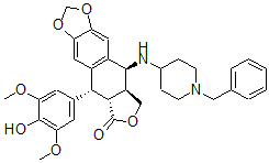 CAS#: 152833-13-1， (5R,5aR,8aS,9S)-5-(4-Hydroxy-3,5-Dimethoxy-Phenyl)-9-[[1-(Phenylmethyl)-4-Piperidyl]Amino]-5a,8,8a,9-Tetrahydro-5H-Isobenzofurano[6,5-f][1,3]Benzodioxol-6-One