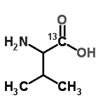结构式 CAS# 152840-81-8, (1-<sup>13</sup>C)缬氨酸