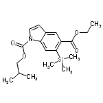 CAS 登录号：153602-84-7， 5-乙基1-异丁基6-(三甲基硅烷基)-1H-吲哚-1,5-二羧酸酯