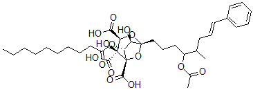 CAS 登录号：155179-15-0， (1S,2S,3S,5R,6R,7R)-5-[(E)-4-乙酰氧基-5-甲基-8-苯基辛-7-烯基]-7-癸酰氧基-2,6-二羟基-4,8-二氧杂双环[3.2.1]辛烷-1,2,3-三羧酸