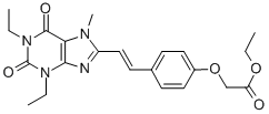 CAS 登录号：155272-10-9， 乙基2-[4-[(E)-2-(1,3-二乙基-7-甲基-2,6-二氧代嘌呤-8-基)乙烯基]苯氧基]乙酸酯