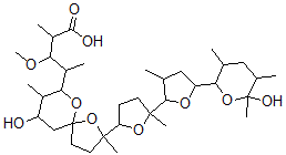 CAS 登录号：155539-11-0， 4-[9-羟基-2-[5-[5-(6-羟基-3,5,6-三甲基四氢吡喃-2-基)-3-甲基四氢呋喃-2-基]-5-甲基四氢呋喃-2-基]-2,8-二甲基-1,6-二氧杂螺[4.5]癸烷-7-基]-3-甲氧基-2-甲基戊酸