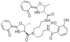 CAS#: 156368-88-6， (2Z,4S,5R)-N-[3-[(2,3-Dihydroxybenzoyl)Amino]Propyl]-5-Methyl-N-[3-[[(2Z)-5-Methyl-2-(6-Oxo-1-Cyclohexa-2,4-Dienylidene)1,3-Oxazolidine-4-Carbonyl]Amino]Propyl]-2-(6-Oxo-1-Cyclohexa-2,4-Dienylidene)-1,3-Oxazolidine-4-Carboxamide
