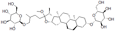 CAS#: 156857-59-9， (3beta,5beta,22alpha,25S)-22-Methoxyfurostan-3,26-Diyl Bis-beta-D-Glucopyranoside