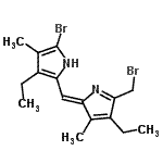 CAS 登录号：15770-14-6， 2-溴-5-{(Z)-[5-(溴甲基)-4-乙基-3-甲基-2H-吡咯-2-亚基]甲基}-4-乙基-3-甲基-1H-吡咯