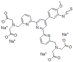 CAS#: 157837-77-9， Tetrasodium 2-[[6-[6-[6-[[Bis(2-Oxido-2-Oxoethyl)Amino]Methyl]Pyridin-2-Yl]-4-(3-Isothiocyanato-4-Methoxyphenyl)Pyridin-2-Yl]Pyridin-2-Yl]Methyl-(2-Oxido-2-Oxoethyl)Amino]Acetate