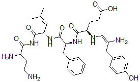 CAS#: 157878-99-4， (4R)-4-[[(E)-2-Amino-3-(4-Hydroxyphenyl)Prop-1-Enyl]Amino]-5-[[(2S)-1-[[(2S)-1-(2,4-Diaminobutanoylamino)-4-Methyl-1-Oxopent-3-En-2-Yl]Amino]-1-Oxo-3-Phenylpropan-2-Yl]Amino]-5-Oxopentanoic Acid
