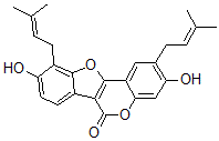 CAS#: 158020-56-5， 3,9-Dihydroxy-2,10-Bis(3-Methylbut-2-Enyl)-[1]Benzoxolo[3,2-c]Chromen-6-One