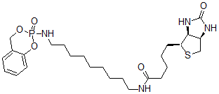 CAS 登录号：158040-84-7， 5-[(3aR,6S,6aS)-2-氧代-1,3,3a,4,6,6a-六氢噻吩并[3,4-d]咪唑-6-基]-N-[9-[(8-氧代-7,9-二氧杂-8-磷杂双环[4.4.0]癸-1,3,5-三烯-8-基)氨基]壬基]戊酰胺