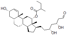 CAS 登录号：159014-70-7， [(3S,5R,8R,9S,10R,12S,13R,14S,17R)-17-[(3R,5R)-3,5-二羟基-7-氧代庚基]-3-羟基-10,13-二甲基-4,5,6,7,8,9,11,12,14,15,16,17-十二氢-3H-环戊二烯并[a]菲-12-基]2-甲基丁酸酯