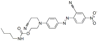 CAS 登录号：15958-43-7， 2-[(2-氰基乙基)[4-[(2-氰基-4-硝基苯基)偶氮]苯基]氨基]乙基丁基氨基甲酸酯
