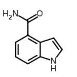 结构式 CAS# 1670-86-6, 1H-吲哚-4-甲酰胺