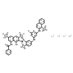 CAS 登录号：171172-56-8， 四钠5-苯甲酰胺基-3-[5-[[4-氟-6-[(1-磺酸-2-萘基)氨基]-1,3,5-三嗪-2-基]氨基]-2-磺酸-苯基]偶氮-4-羟基-萘-2,7-二磺酸酯
